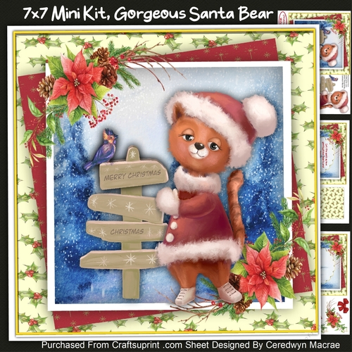 7x7 Mini Kit, Gorgeous Santa Bear
