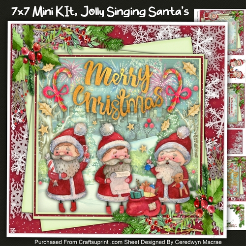 7x7 Mini Kit, Jolly Singing Santas