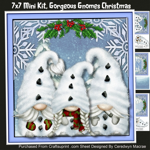 7x7 Mini Kit, Gorgeous Gnomes Christmas