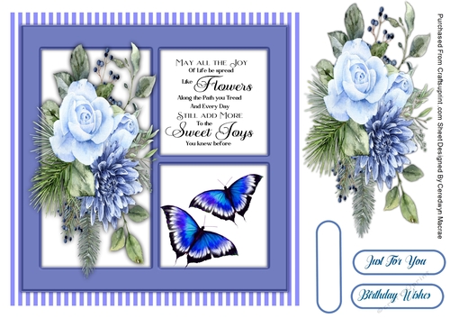 Beautiful Blue Passionate Roses and Quote