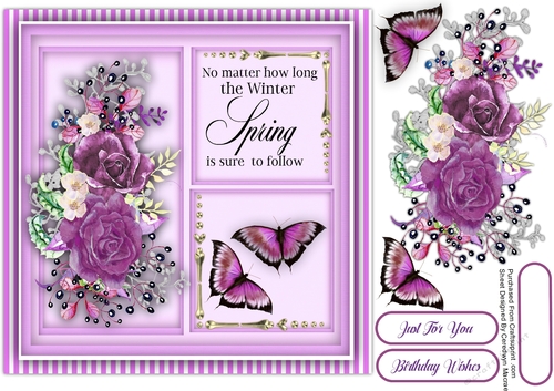 Beautiful Lilac Passionate Roses and Quote