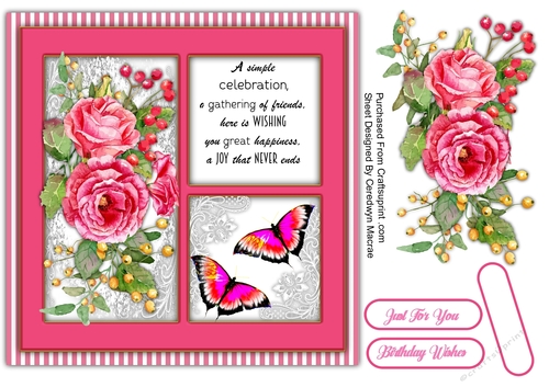 Beautiful Pink Passionate Roses and Quote
