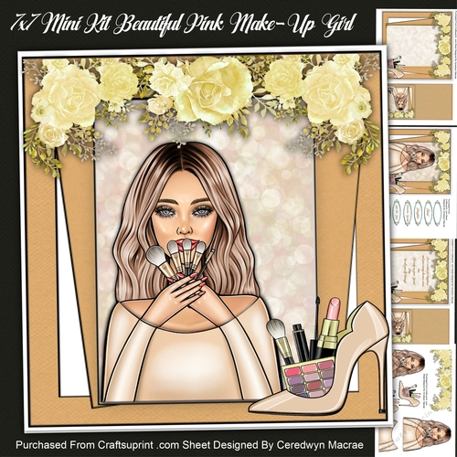 7x7 Mini Kit, Beautiful Pink Make-Up Girl