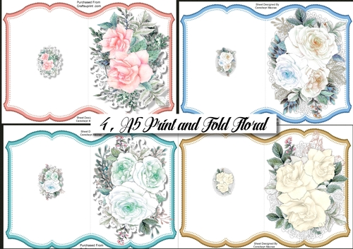 4, A5 Print and Fold, Floral