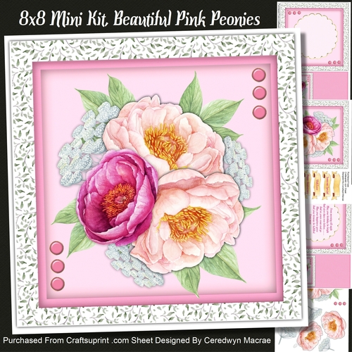 8x8 Mini Kit, Beautiful Pink Peonies