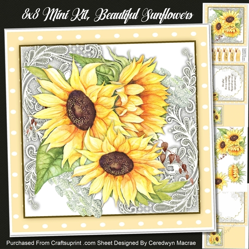 8x8 Mini Kit, Beautiful Sunflowers 