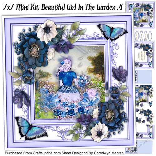 7x7 Mini Kit, Beautiful Girl In The Garden ,4