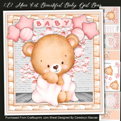 7x7 Mini Kit, Beautiful Baby Girl Bear