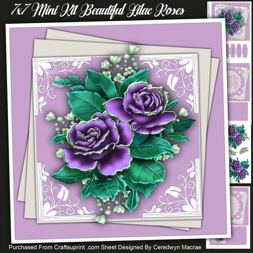 7x7 Mini Kit, Beautiful Lilac Roses
