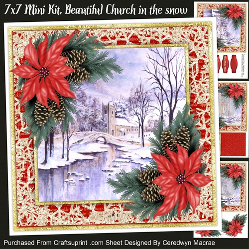 7x7 Mini Kit, Beautiful Church in The Snow