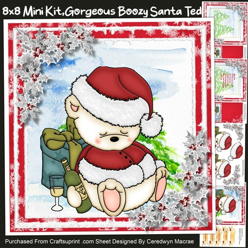 8x8 Mini Kit, Gorgeous Boozy Santa Ted