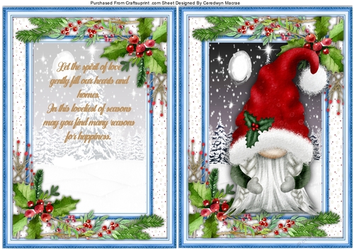 A5, Christmas Gnome with Verse 1