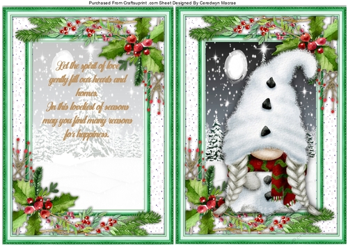 A5, Christmas Gnome with Verse 2
