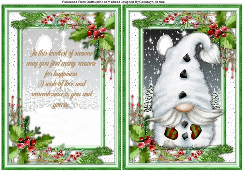 A5, Christmas Gnome with Verse 3