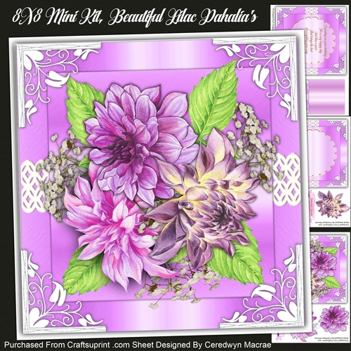 8x8 Mini Kit, Beautiful Lilac Dahalias 