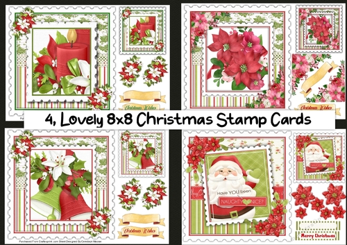4, Lovely Christmas Stamp Cards