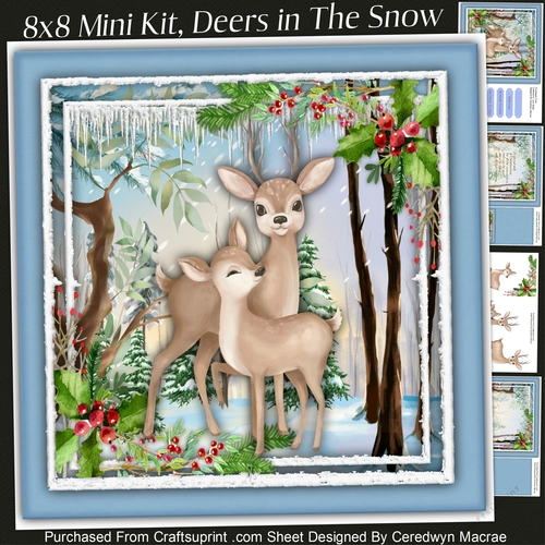 8x8 Mini Kit Deers In The Snow