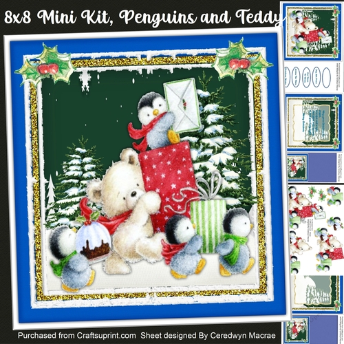 8x8 Mini Kit,  Penguins and Teddy 