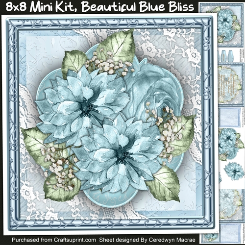 8x8 Mini Kit, Beautiful Blue Bliss 