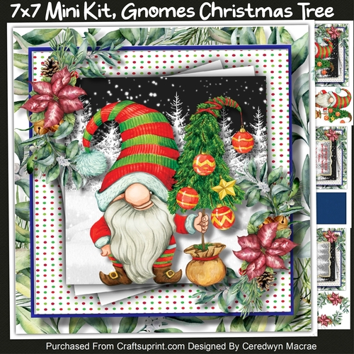 7x7 Mini Kit, Gnomes Christmas Tree