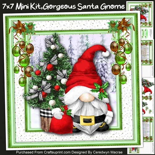 7x7 Mini Kit, Gorgeous Santa Gnome