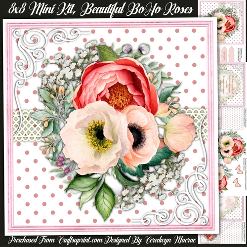 7x7 Mini Kit, Beautiful BoHo Roses 