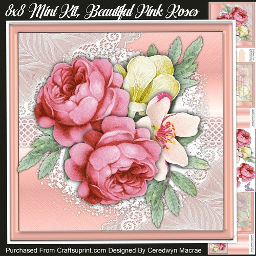 8x8 Mini Kit, Beautiful Pink Roses