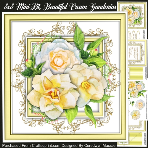 8x8 Mini Kit, Beautiful Cream Gardenias 