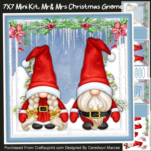 7x7 Mini Kit, Mr & Mrs Christmas Gnome 