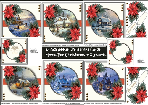 6, Gorgeous Christmas Cards , Coming Home +2 Inserts