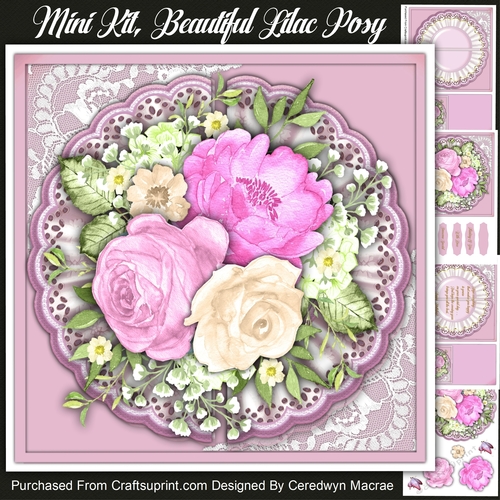 7.5x7.5 Mini Kit , Beautiful Lilac Florals