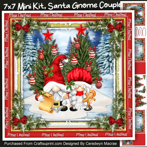 7x7 Mini Kit, Santa Gnome Couple