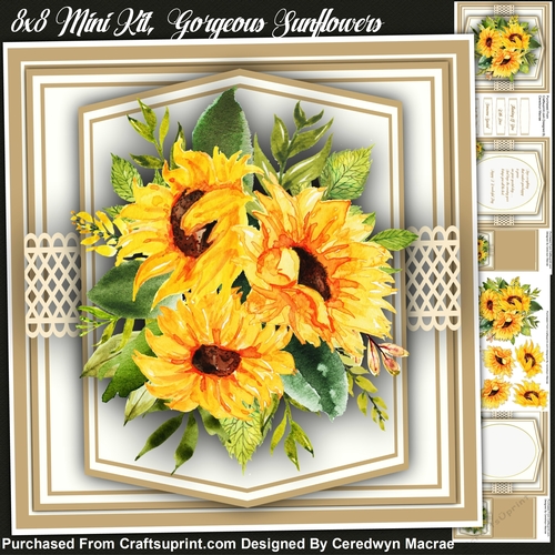 8x8 Mini Kit, Gorgeous Sunflowers