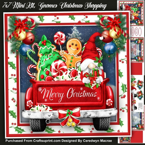 7x7 Mini Kit, Gnomes Christmas Shopping