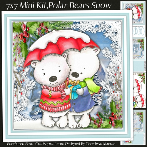 7x7 Mini Kit, Polar Bears Snow