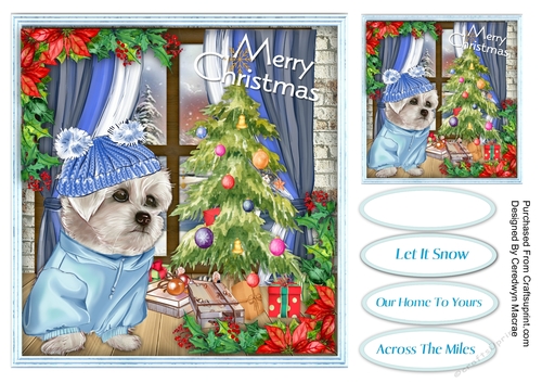 Gorgeous Westies Christmas Blue