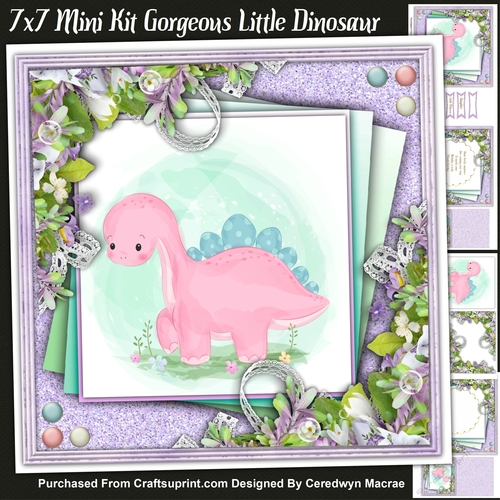 7x7 Mini Kit, Gorgeous Little Dinosaur 