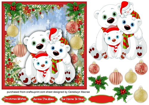 7x7 Polar Bear Family 