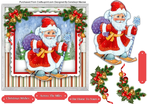 7x7 Ski-ing Santa