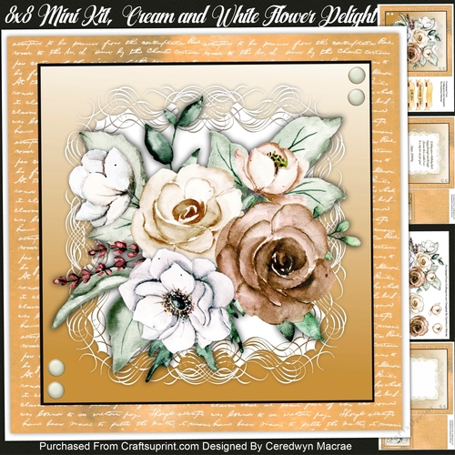 8x8 Mini Kit, Cream and White Flower Delight