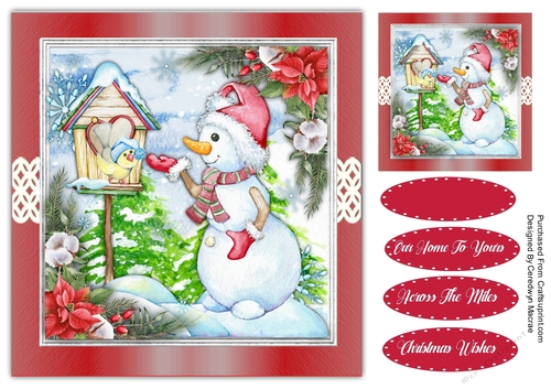 8x8 Snowman And Friend