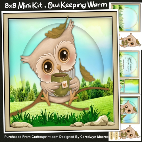 8x8 Mini Kit, Owl Keeing Warm