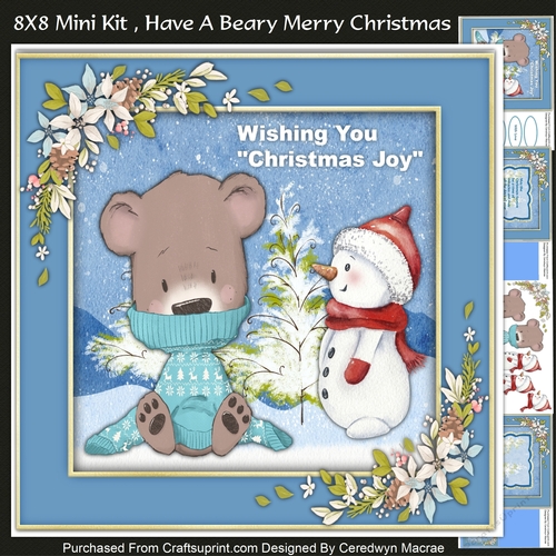 8x8 Mini Kit, Have A Beary Merry Christmas