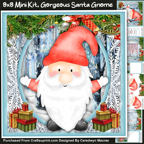 8x8 Mini Kit, Gorgeous Santa Gnome