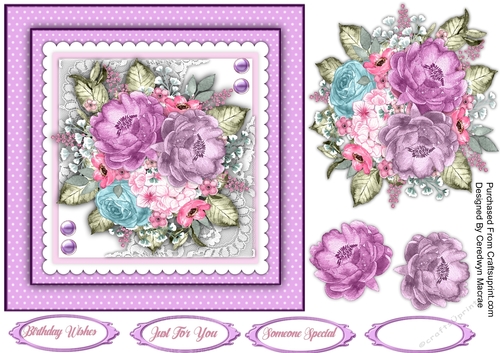 7x7 Beautiful Floral Dreams on lace