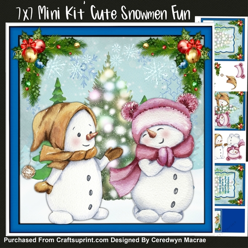 7x7 Mini Kit, Cute Snowmen Fun