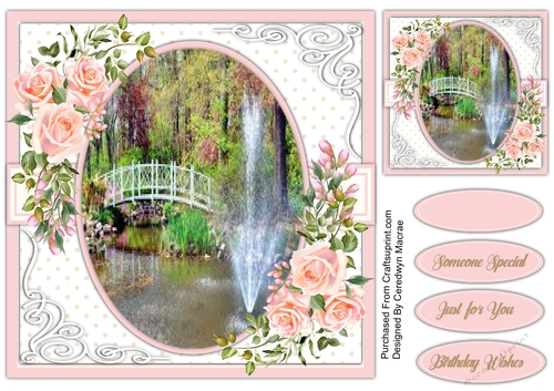 8x8 Beautiful Fountain And Roses