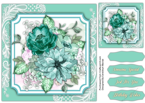 8x8 Beautiful Aqua Berry 