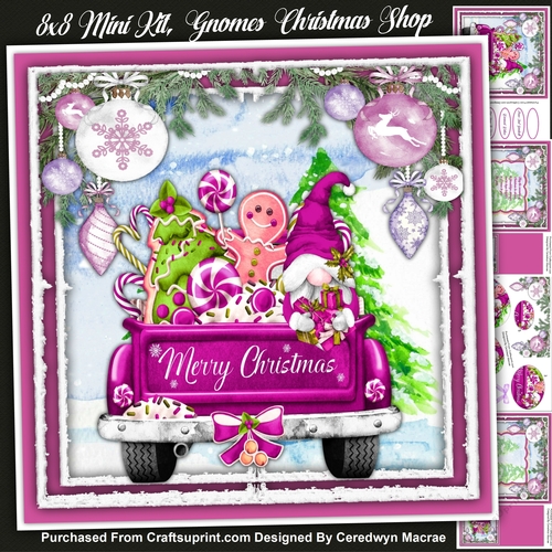 8x8 Mini KIt, Gnomes Christmas Shop