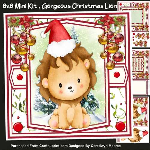 8x8 Gorgeous Christmas Lion 